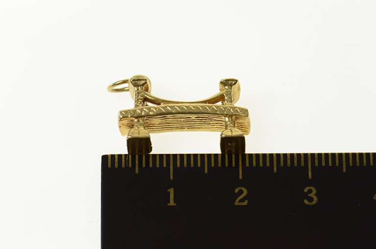 14K Yellow Gold 3D Brooklyn Bridge NYC New York Souvenir Charm/Pendant