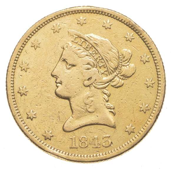 1843-O $10 Liberty Head Gold Eagle