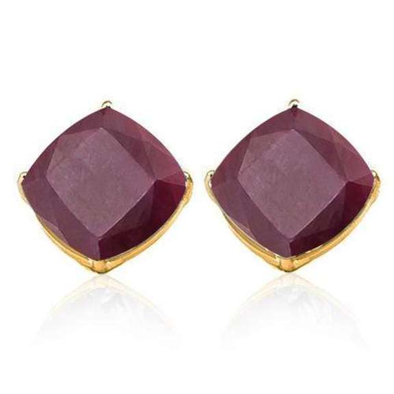 2.91 CT GENUINE RUBY 10KT SOLID GOLD EARRINGS STUD