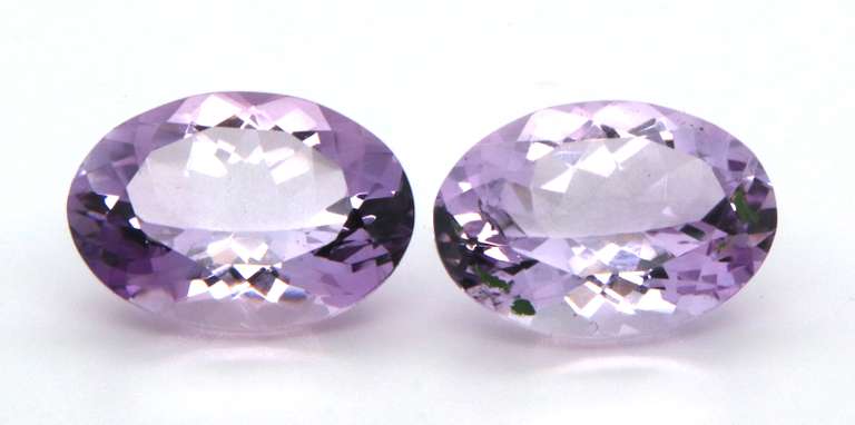 Glorious Pair of Oval Rose De France Amethyst Gemstones, 22.25cts
