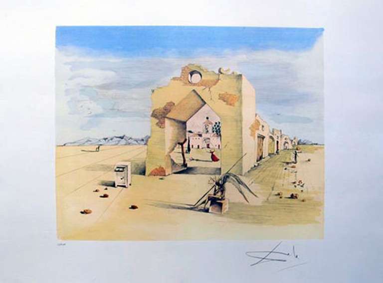 Salvador Dali, 'Paranoic Village' Lithograph