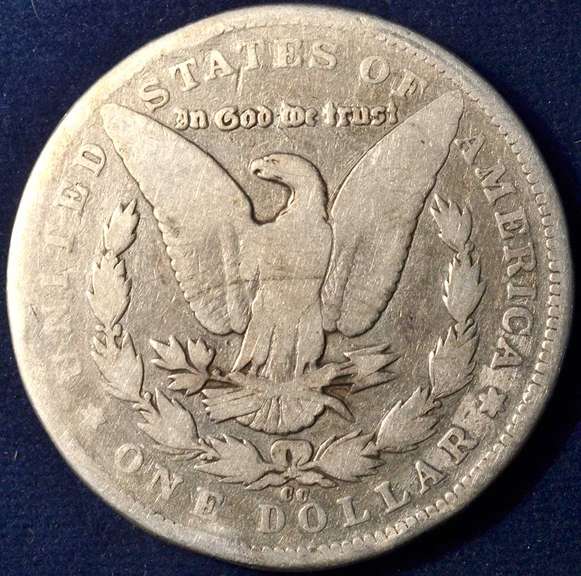 1893-CC Morgan Silver Dollar, Harshly Cleaned.