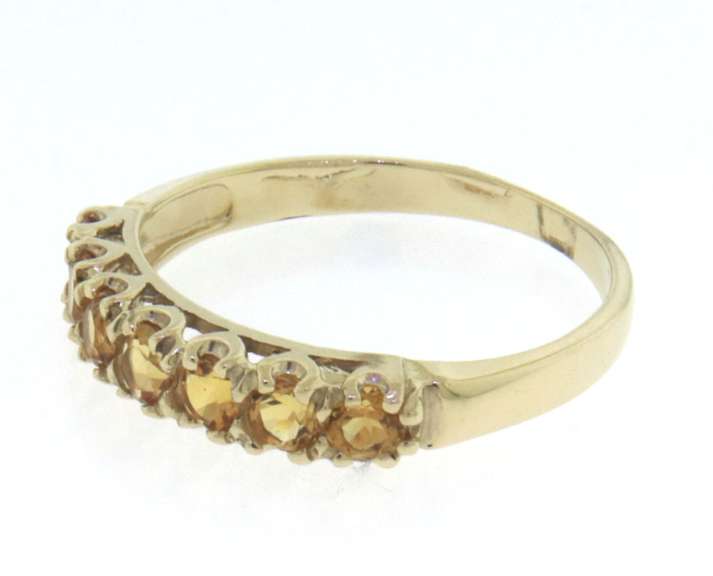 Simple Yellow Gold Citrine Band