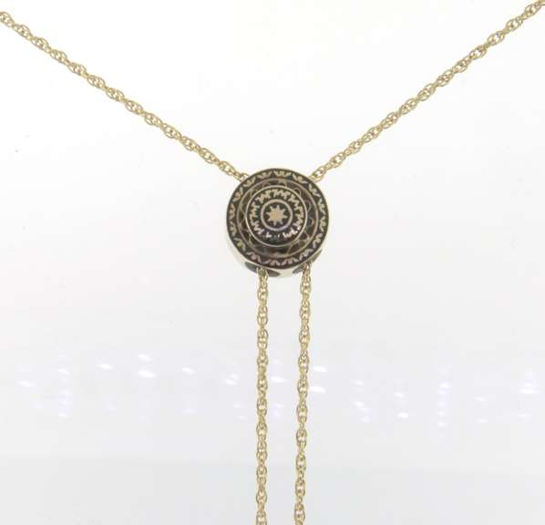 Amazing Yellow Gold Pocket Watch Chain w Sliding Adjustment