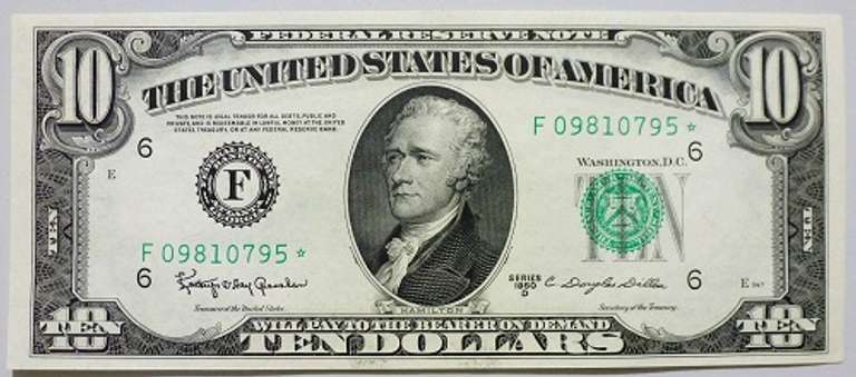 Gem Crisp 1950D $10 Star Replacement Note Atlanta-Tough Series!