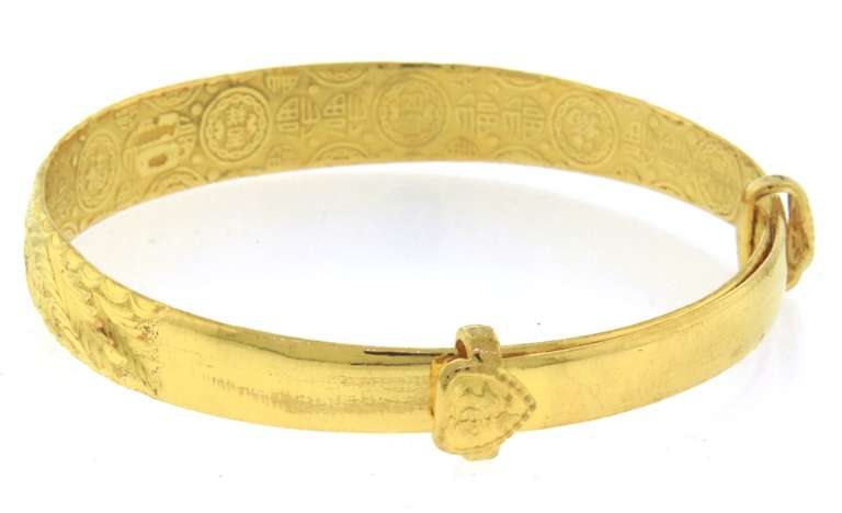 Outstanding 24kt Fortune Adjustable Bangle Bracelet