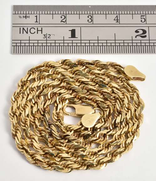 Thick Diamond Cut Rope Necklace