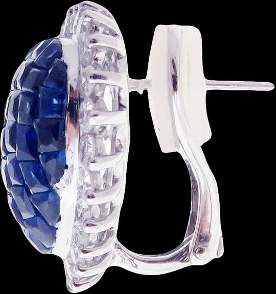 Stunning Sapphire & Diamond Heart Shaped Earrings