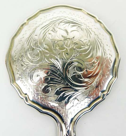 Vintage Sterling Silver Miniature Hand Mirror