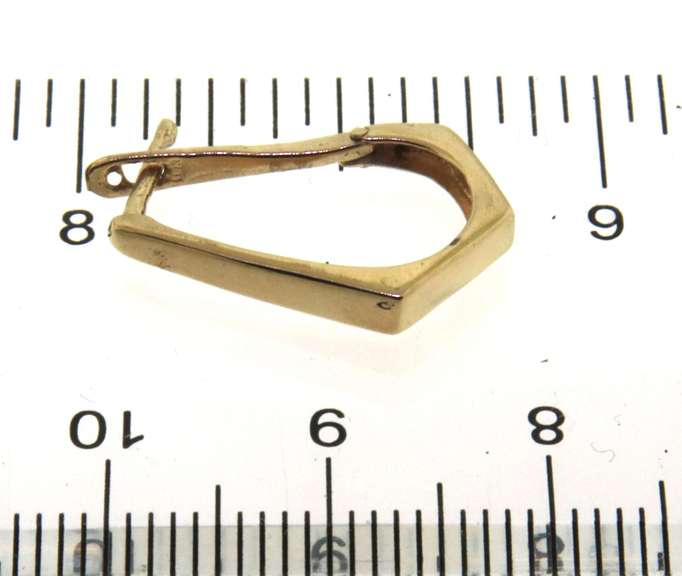 Fancy Shaped Yellow Gold Hoop Earrings