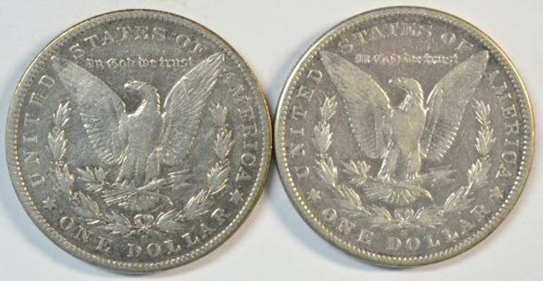 Much scarcer 1901-S & 1904-S Morgan Silver Dollars. Nice