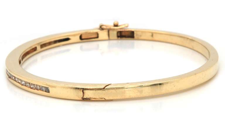 14k yellow gold ladies diamond bangle bracelet