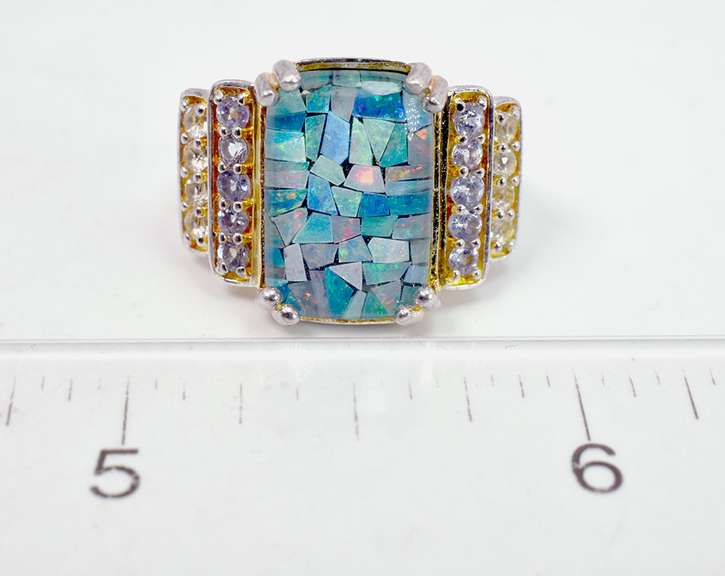 Unique Mosaic Sterling Silver Ring