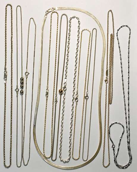 Diverse Group of 11 Sterling Necklaces