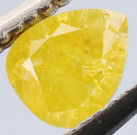 Rare .21ct pear cut canary yellow Diamond