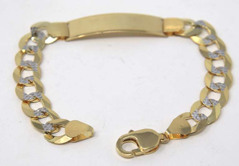 Men's Yellow Gold Diamond Cut Bracelet