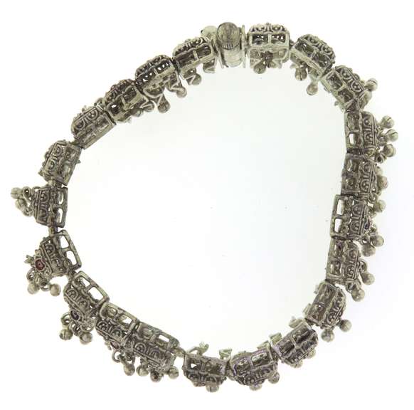 Set of 2 Sterling Silver Indian Anklet