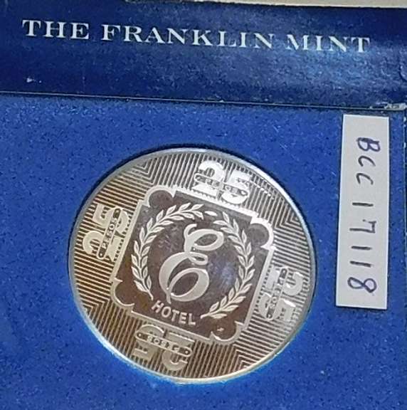 Franklin Mint: Sterling Sil Casino Chip, 25 Pesos, Santo Domingo