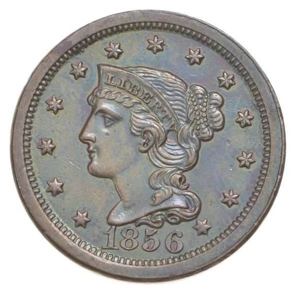 1856 Braided Hair Large Cent - N.7 - Upright 5