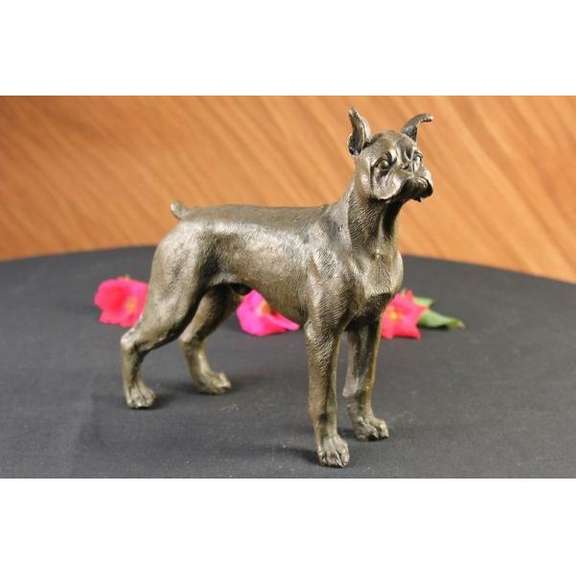 English Boxer Dog Bronze Sculpture