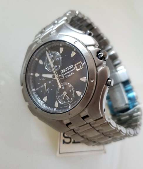 Seiko Men's Titanium Alarm Chronograph Watch New with Tag