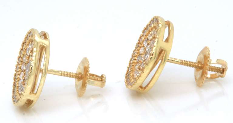 Dazzling Yellow Gold Diamond Earrings