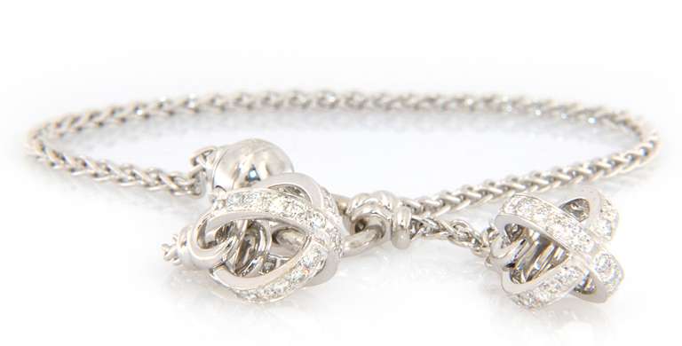 Incredible 18kt Garrard Chain Link Diamond Angel Sphere Bracelet
