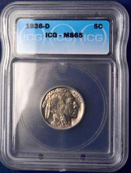 1936-D Buffalo Nickel ICG MS65.