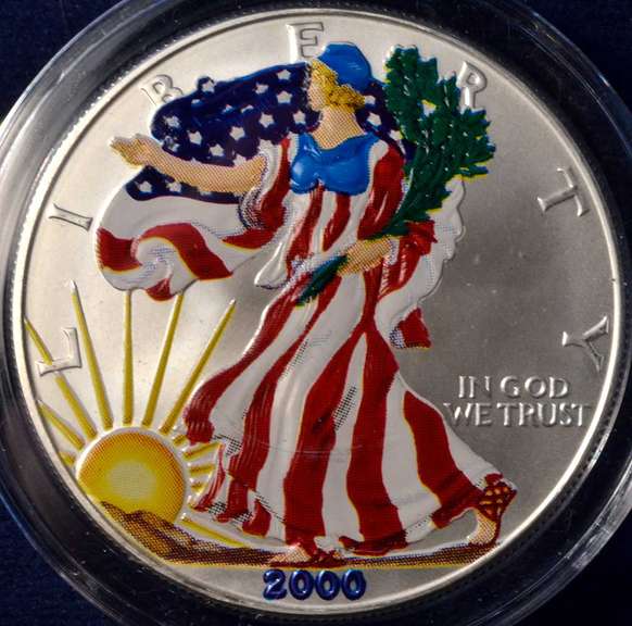 2000 Colorized American Silver Eagle.