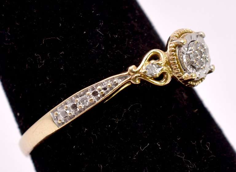 Intricate Diamond Ladies Ring in Yellow Gold