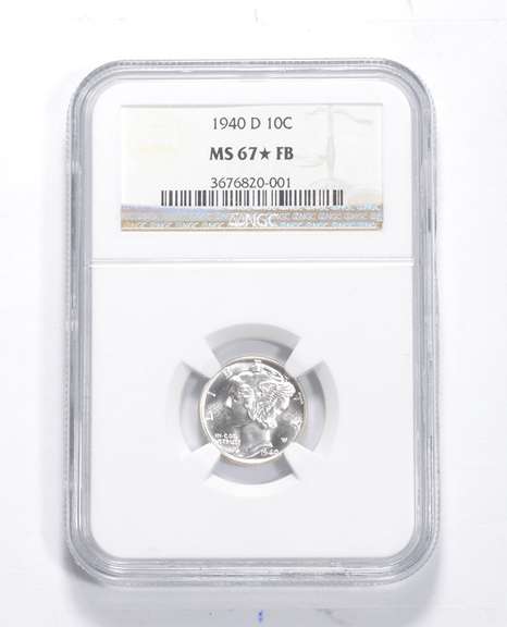 MS67* FB 1940-D Mercury Dime - Graded NGC