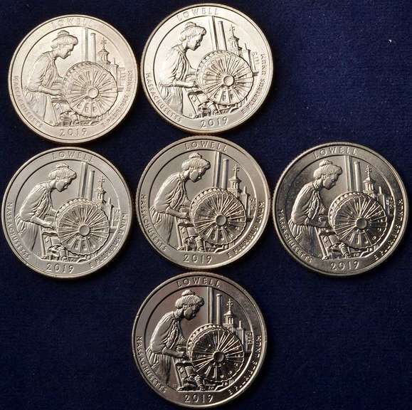 Lot Of 6 2019-W Quarters Lowell BU.