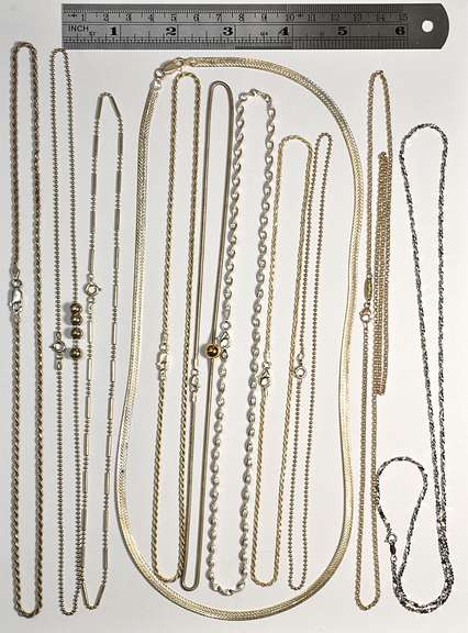 Diverse Group of 11 Sterling Necklaces