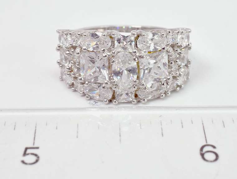 Sparkling CZ Band Ring in Sterling Silver