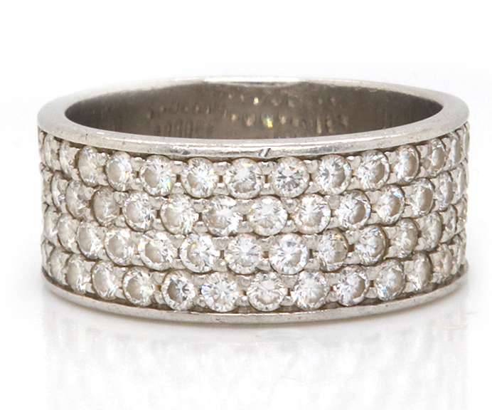 18k white gold with 2.00 carats of diamond band
