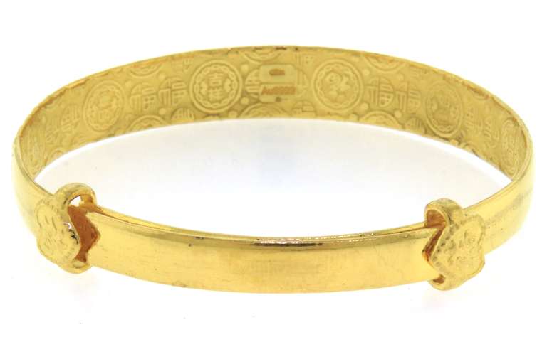 Outstanding 24kt Fortune Adjustable Bangle Bracelet