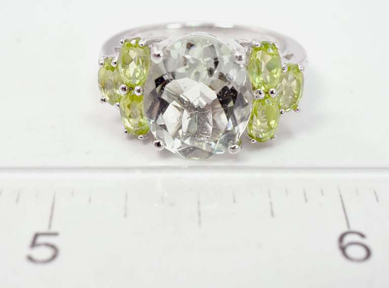 Green Gemston Ring in Sterling Silver