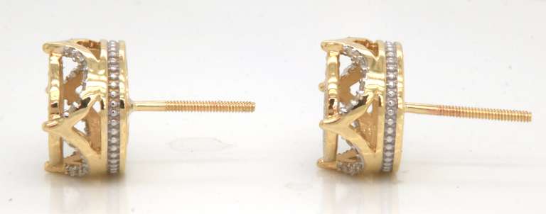 Charming Diamond Yellow Gold Earrings