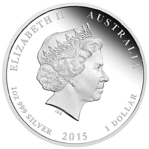 2015 Australia One Dollar 1oz .999 Silver Year Of The Goat.
