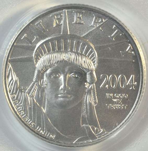 PCGS MS69 graded 2004 $25 Statue of Liberty Platinum Eagle