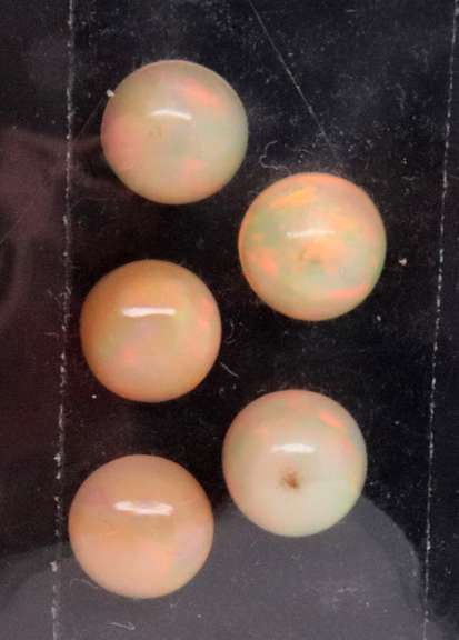 Magnificent Group of 5 Round Cut Ethiopian Opal Gemstones, 5.07cts