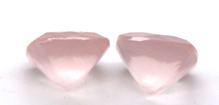 Marvelous Pair of Cushion Cut Rose Quartz Gemstones, 21.16cts