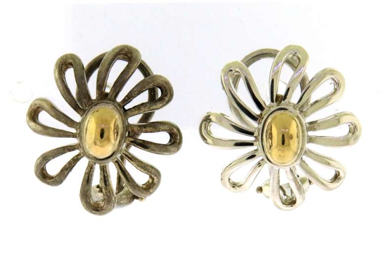 Tiffany & Co 2 Tone Daisey Stud Earrings