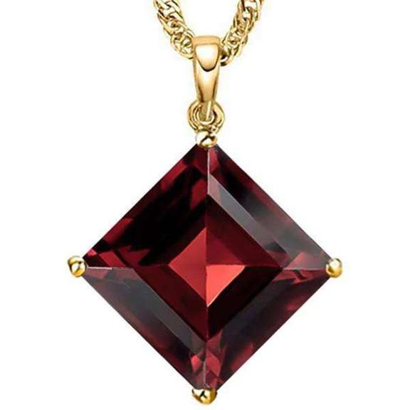 5.24 CT GARNET 10KT SOLID GOLD PENDANT