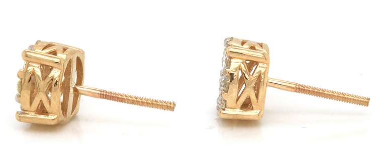 Dazzling Yellow Gold Diamond Earrings