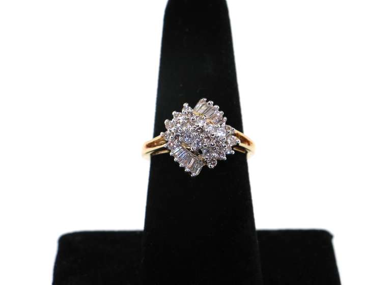 14kt Yellow Gold Clarity Diamond Cluster Ring