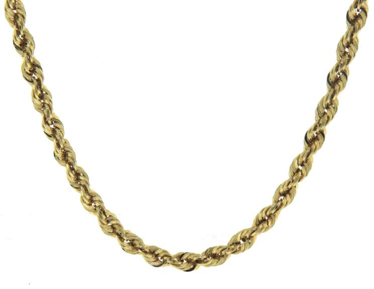 Simple Yellow Gold 3.5mm Rope Chain