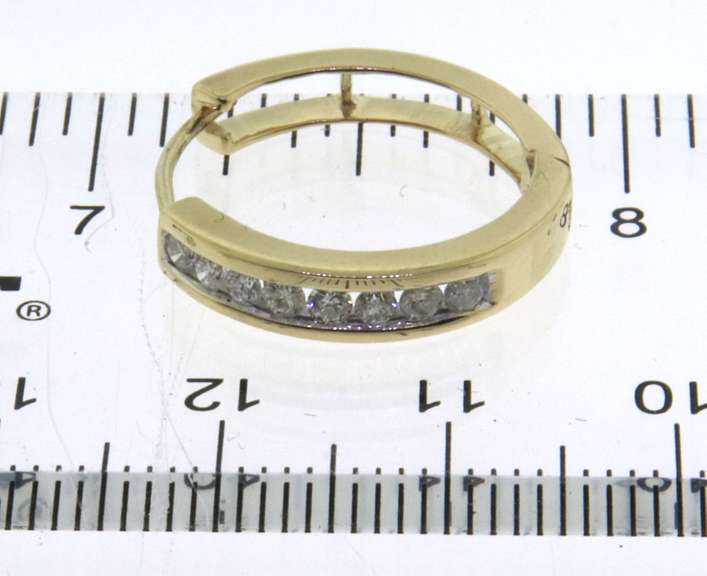 Brilliant Yellow Gold Diamond Hoop Earrings