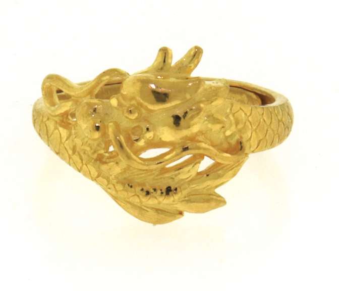 Handsome 24kt Yellow Gold Dragon Ring