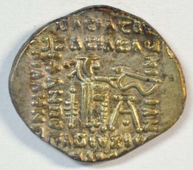 Near Mint Vologases I Parthia Silver Drachm. 51-78 AD.